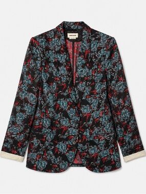 Zadig & Voltaire Vegy Jac Thunder Floral Jacquard Blazer NWT Size 38